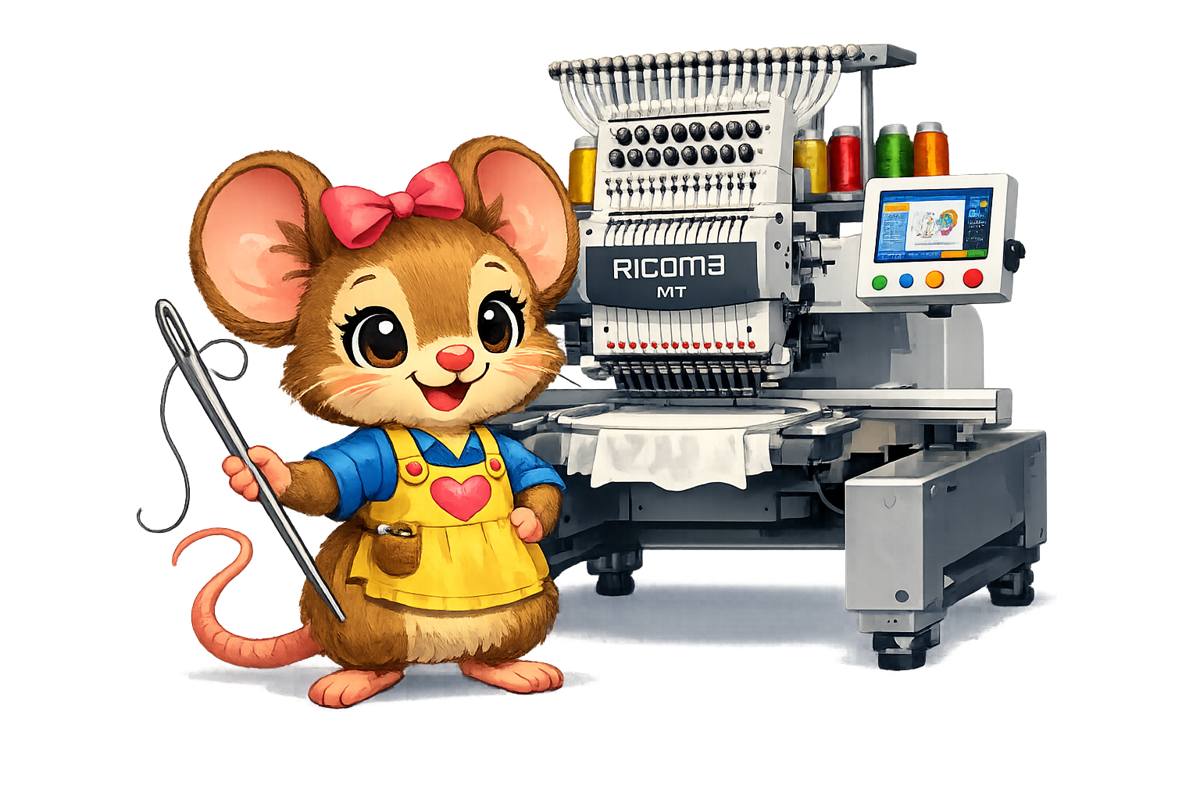 Mouse embroidery with Ricoma